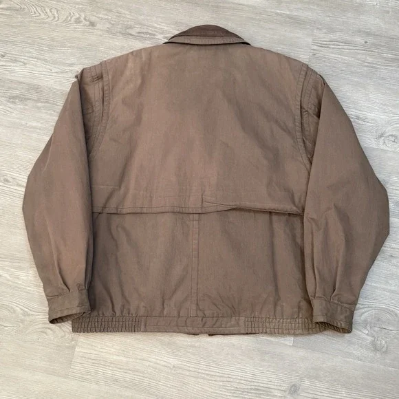 Vintage London Fog Men XL Long Brown Chore Barn Work Coat Quilted Flannel Liner - Picture 11 of 15